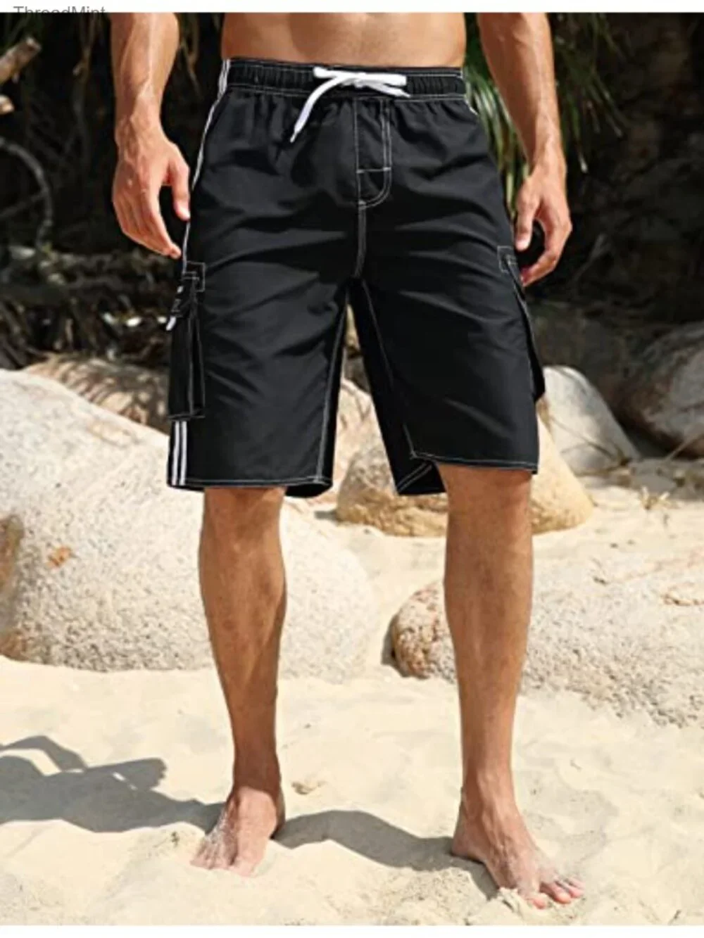 Men's Quick Dry Board Shorts with Mesh Lining Swim Trunks